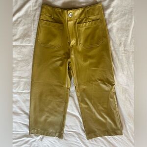 Maeve Colette Cropped Wide-Leg Faux Leather Pants